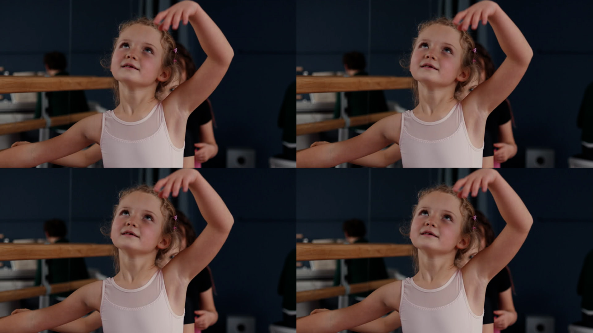 foursome split screen young girl dancing ballet